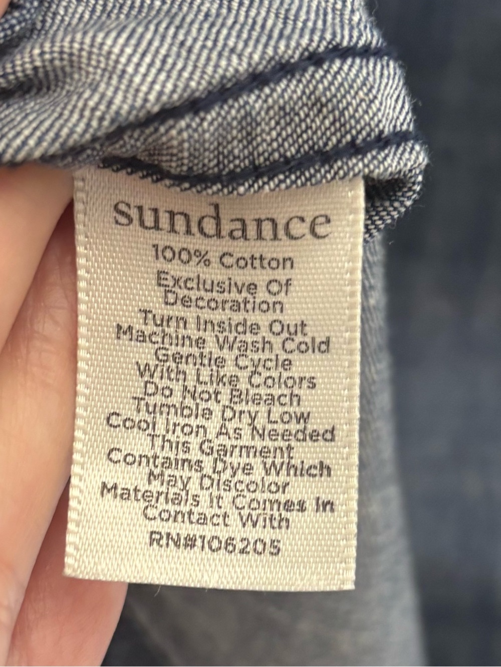 Sundance Lennon Embroidered Denim Shirt L - Picture 9 of 9